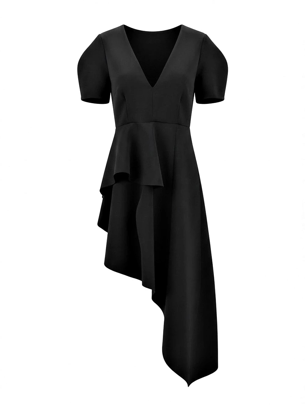 A'GACI Vanessa Hi Low Top Asymmetrical Black Size Large NWT
